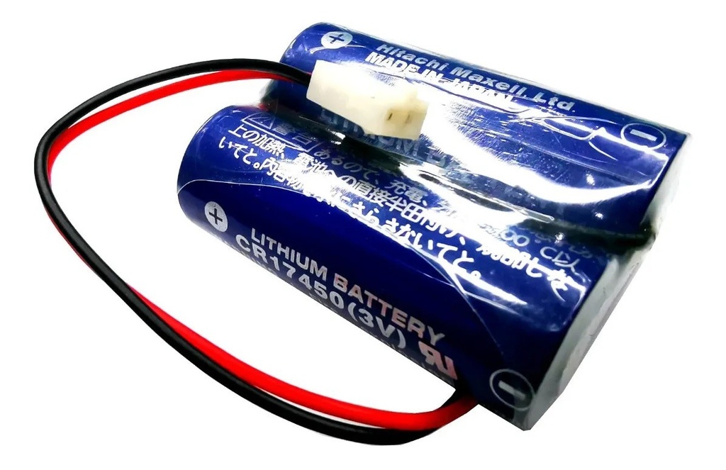 Batteria CR17450 3V Con Cavo E Connettore – Ricambio Compatibile Con Maxell 2CR17450 E D80UB016150 Con Spina Bianca